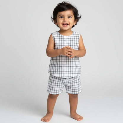 Firstkiss Baby Boy Checkered Two-Piece Set| Fisher
