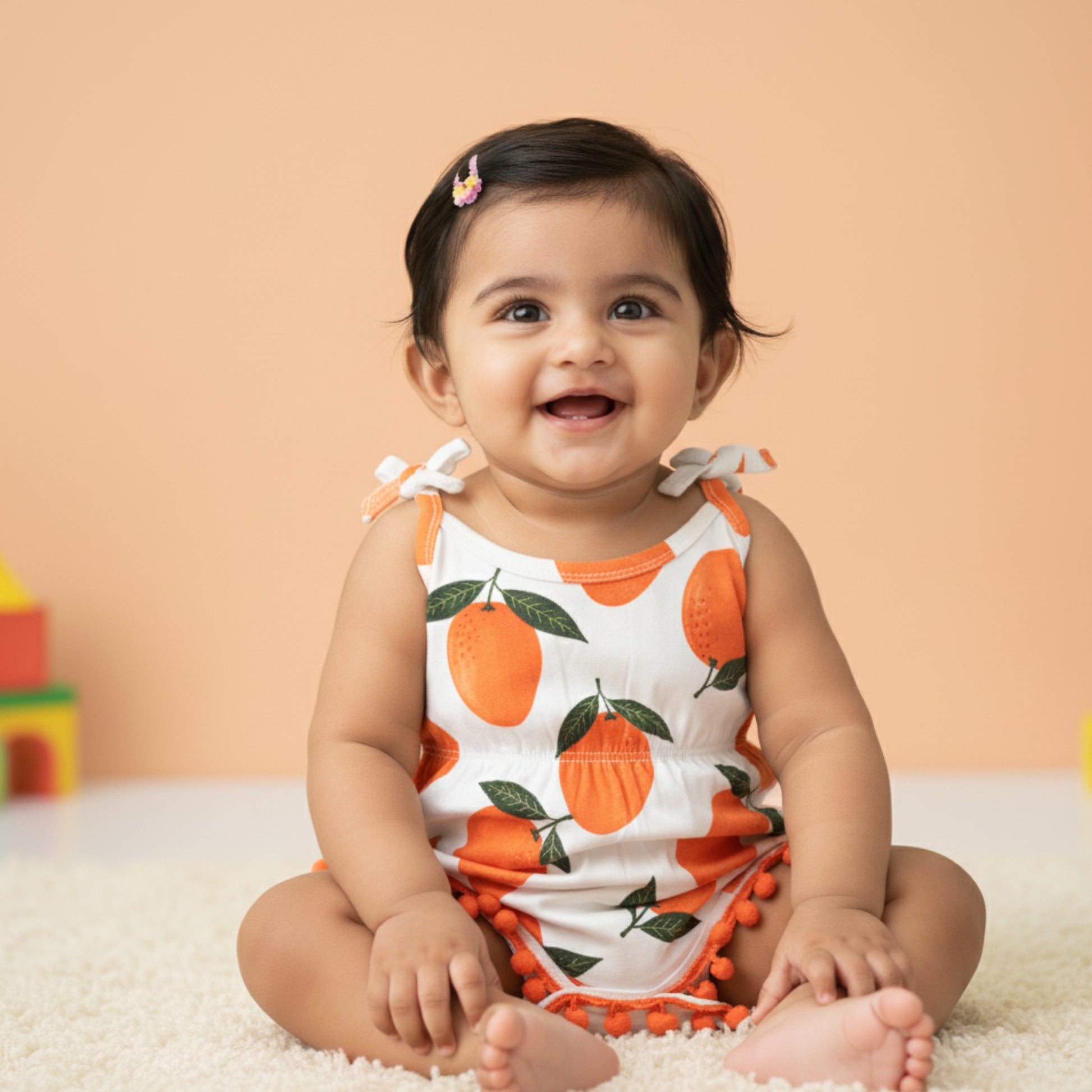 Orange fruit romper boche firstkiss