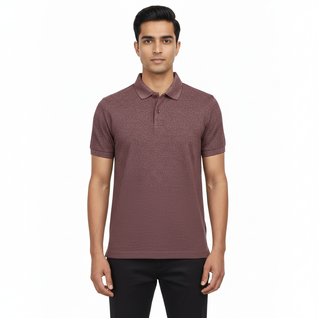 Maroon polo shirt boche garments