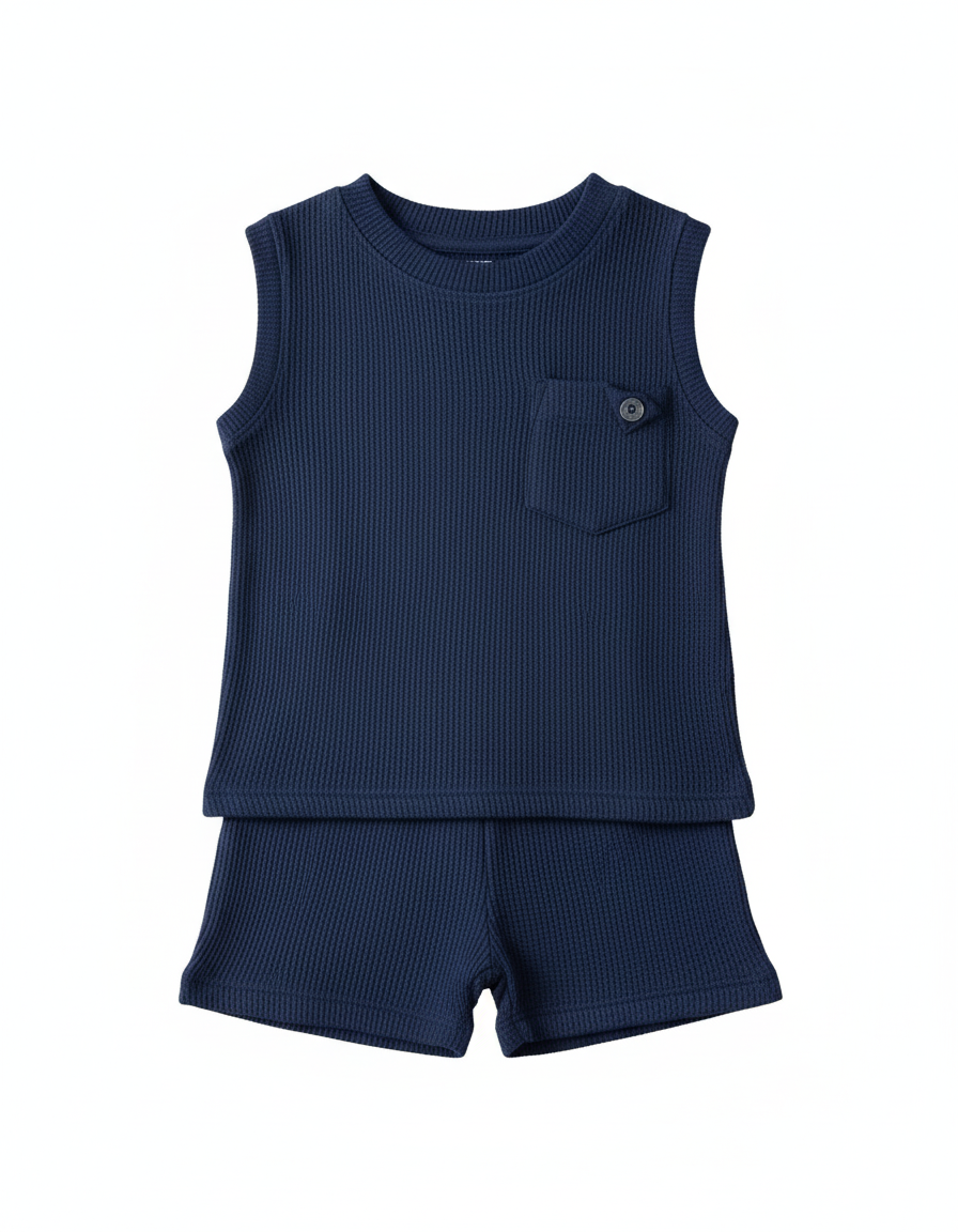 Navy Blue Kids Dress Set