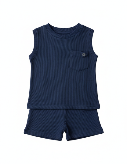 Navy Blue Kids Dress Set