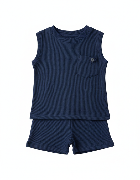 Navy Blue Kids Dress Set