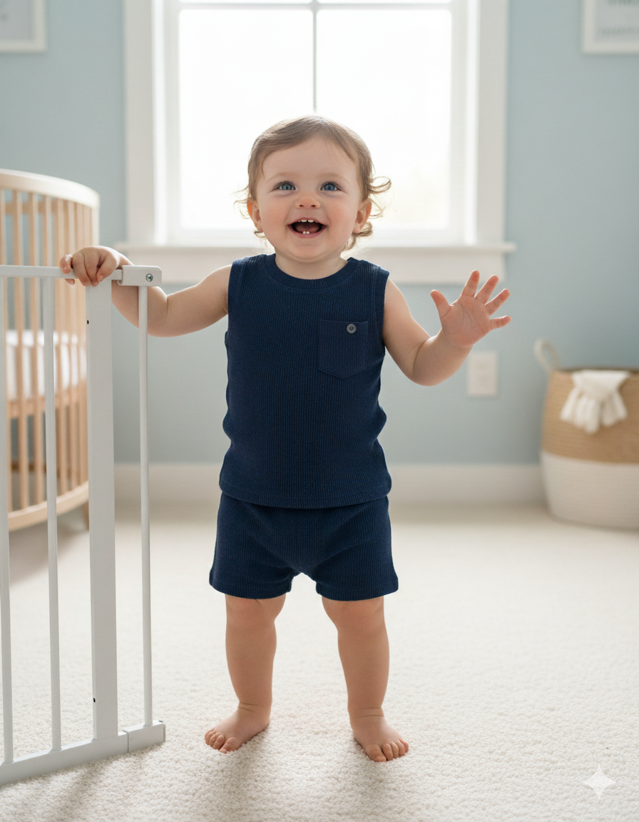 Navy Blue Kids Dress Set